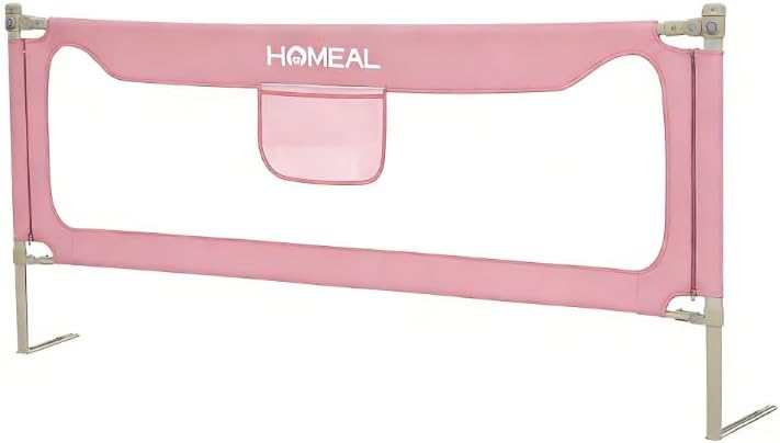 HOMEAL Bed Rail for Toddlers, 59in Swing Down Baby Bed Rail Guard, Toddler Bed Rails for King Size Beds, Twin, Full, Queen, Bed Guard Rail for Toddlers, Grey